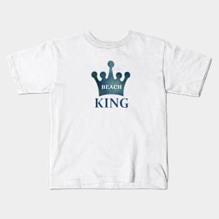 Beach King Word Art and Blue Crown Kids T-Shirt